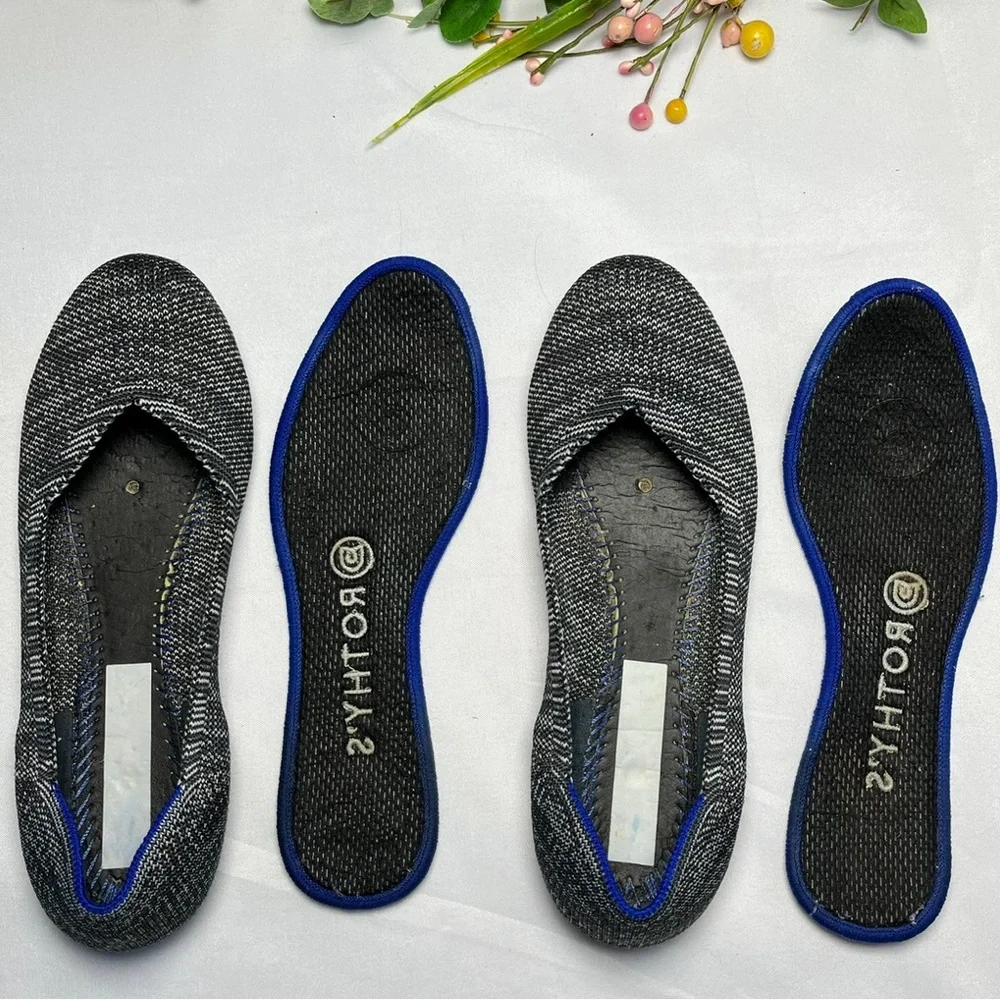 Rothy's The Flat Ballet Womens Granite Heather Slip On Round Toe Size 6